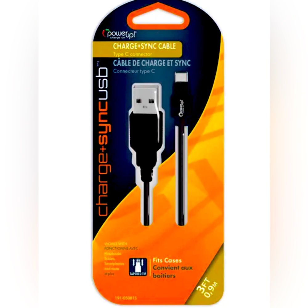 CHARGE + SYNC CABLE. Type C Connector
